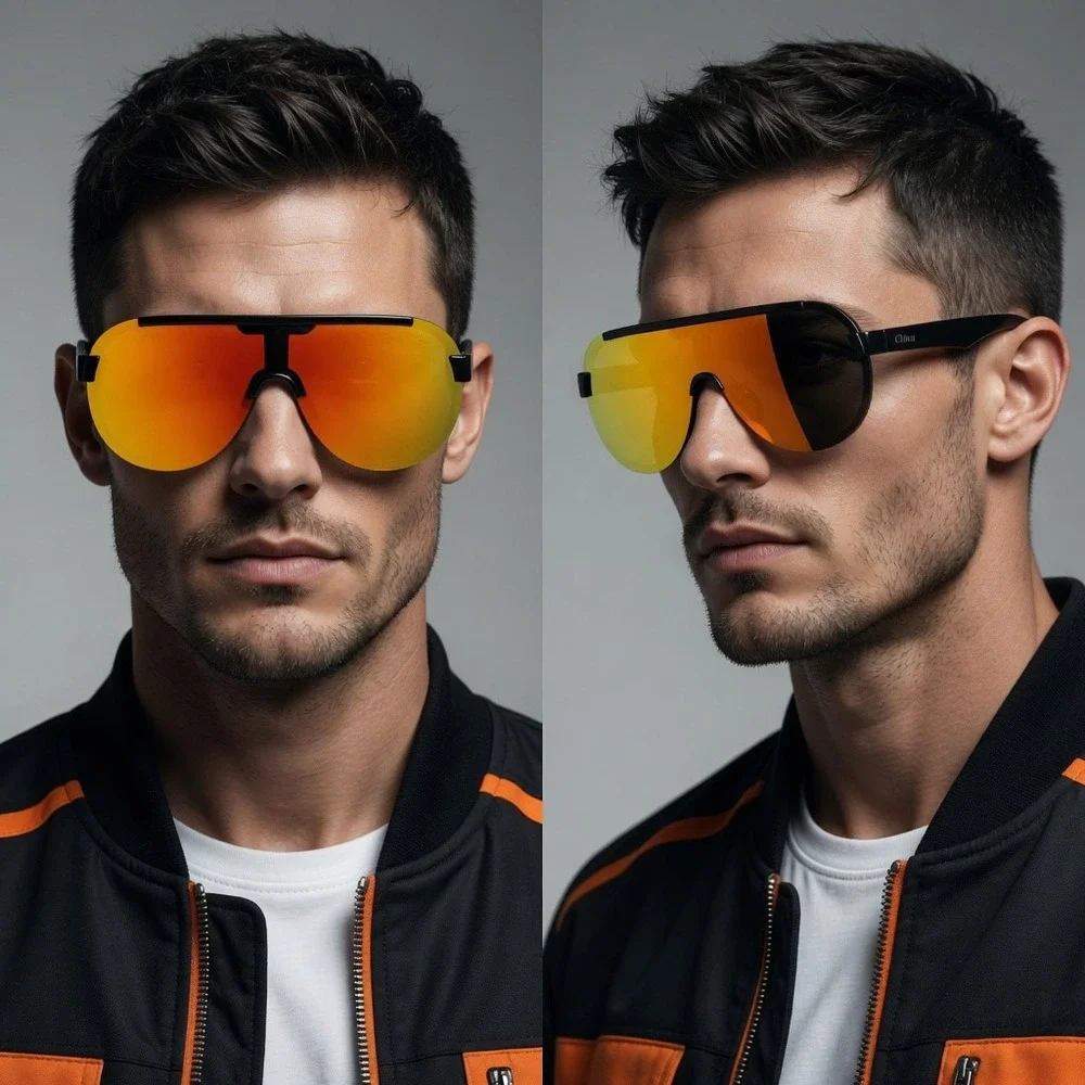 Sunglasses Orange Mirrored Lens Unisex Beach Party‎ Shades Sun Protection Luxury